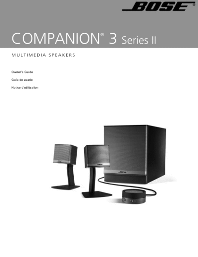 Bose Speaker on Bose Multimedia Speakers Owner S Guide Companion 3   Manualsonline