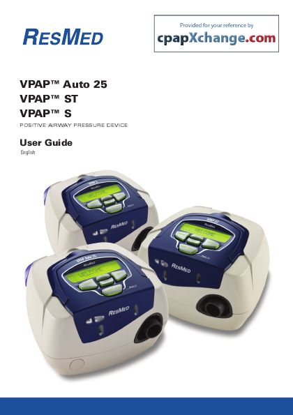resmed vpap auto 25 manual