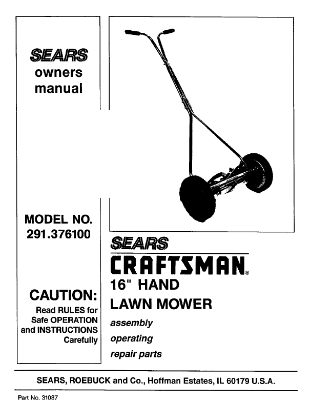 craftman mower owners manual