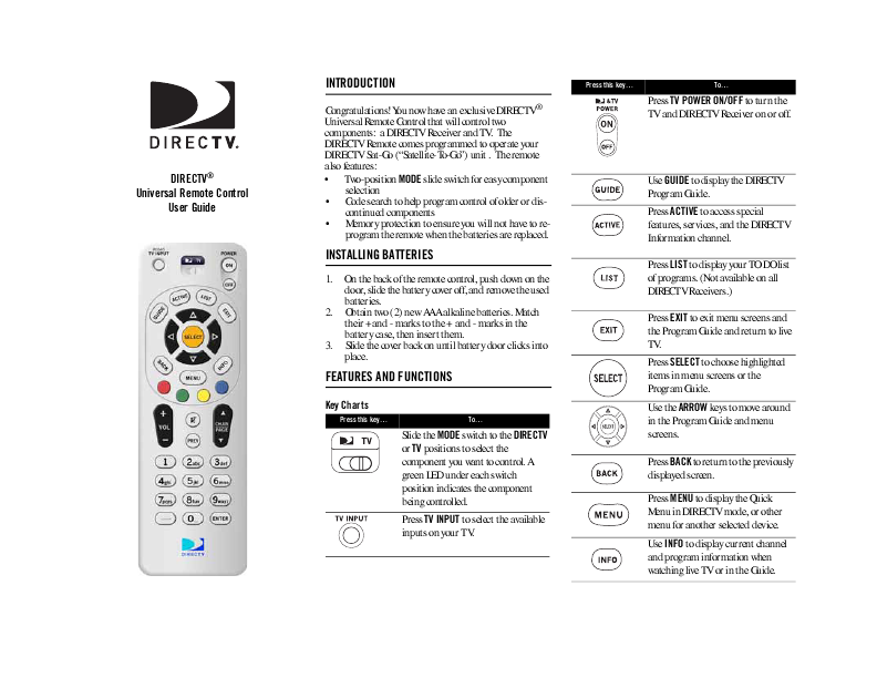 How Do I Program A Directv Remote For A Television