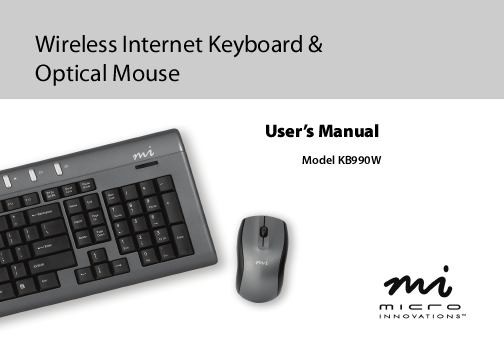 Additional Micro Innovations KB990W Mouse Literature