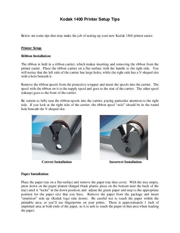 Kodak Printer User Manual Type:MANUAL