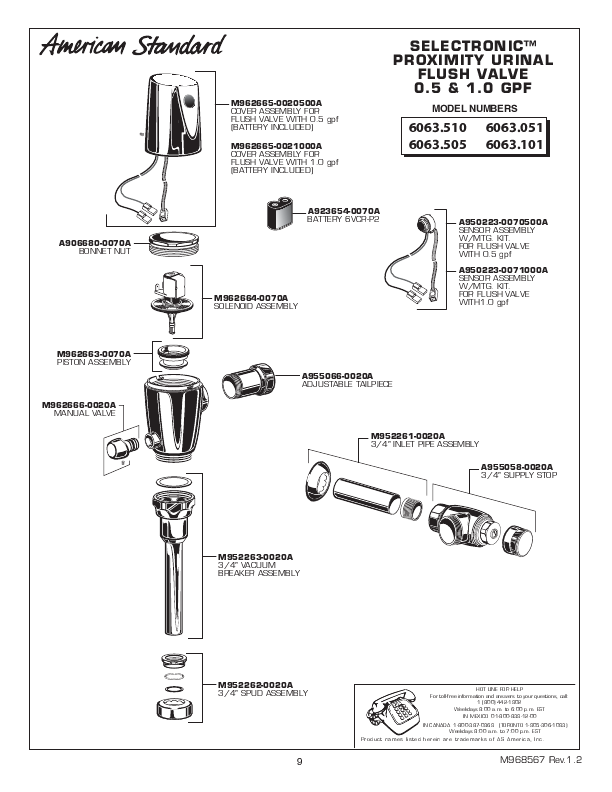 American Standard Indoor Furnishings 6063.101 User's Guide