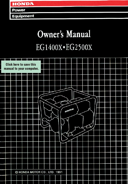 Honda eg 2200 generator-owners manual #7