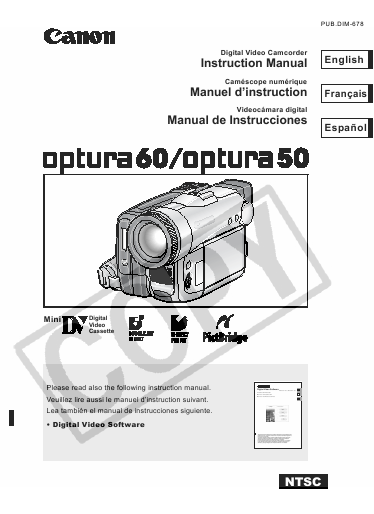 canon camcorder instruction manual