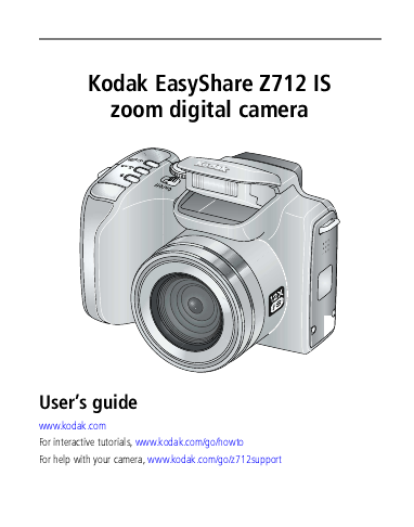 manual for kodak z712 is camera
