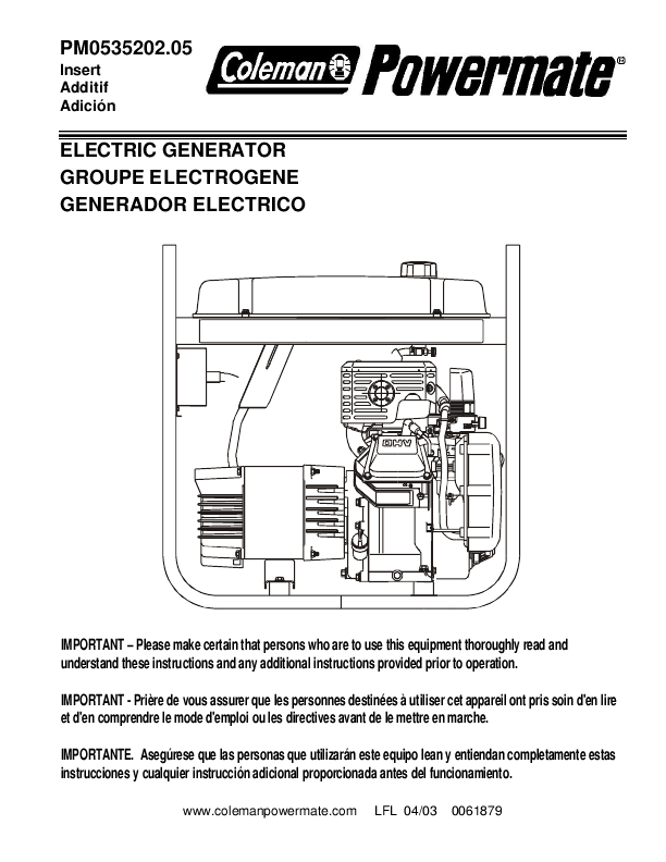 Husky 3750 watt generator manual