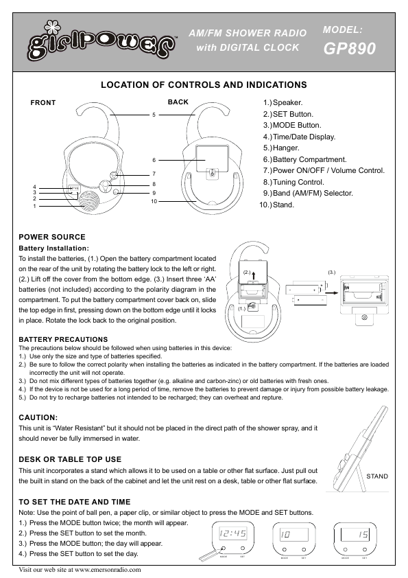 Emerson Weather Radio Manual