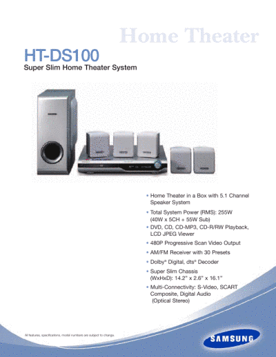 Samsung Home Theater Systems on Samsung Home Theater System User S Manual   Manualsonline Com