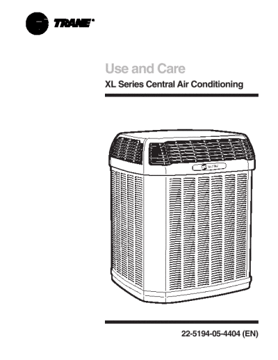 Power Requirements Central  Conditioning on Trane Xl Series Central Air Conditioning Use And Care Manual