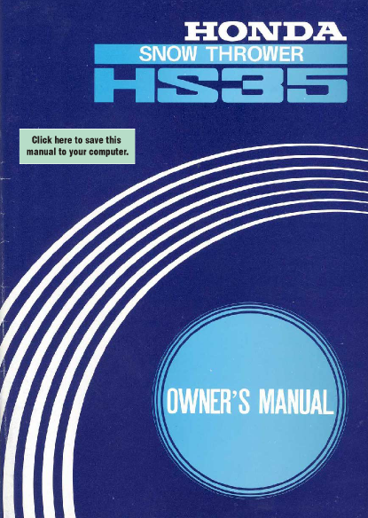 Honda hs35 snow thrower manual #4