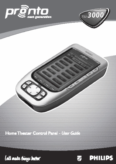 Philips Home Theater on Philips Home Theater Control Panel User Guide Tsu 3000