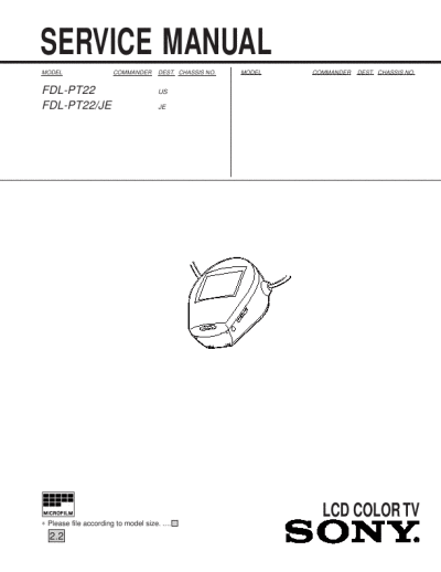 sony television service manual