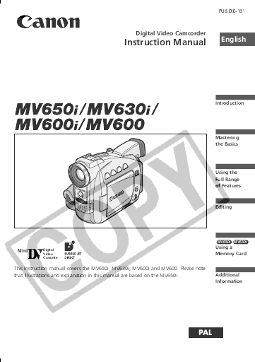 camcorder manual canon digital