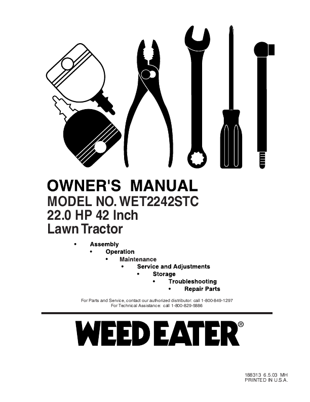 Instruction Manual For Weedeater Lawn Mower