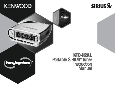 Television  on Kenwood Ktc H2a1 Portable Sirius Tuner Instruction Manual
