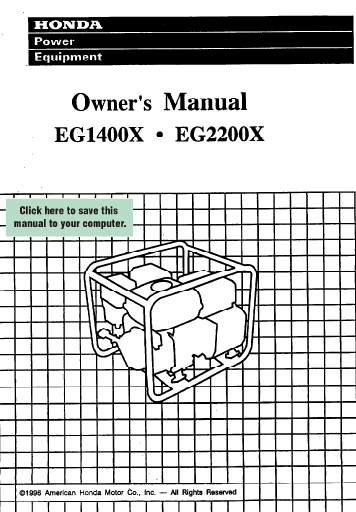 Honda generator model eg1400x #2